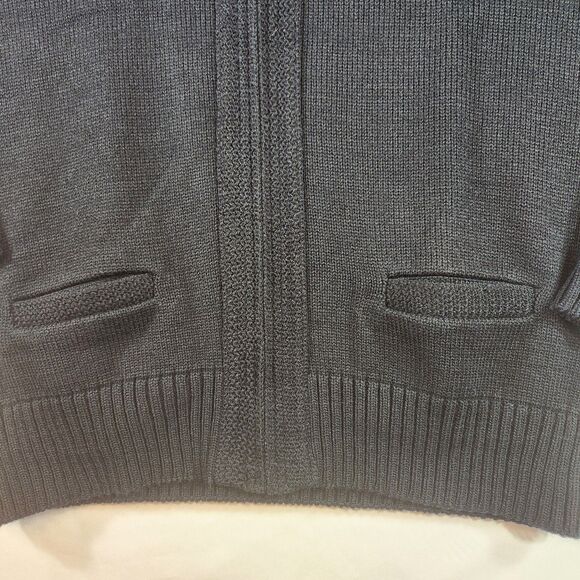 SAI Sweater Mens Sz Large Dk Navy Knit Full Zip Cardigan Grandpa Core A+ School - Picture 6 of 16